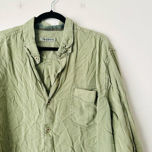 Tommy Bahama lightweight green cotton blend button down mens XXL - Picture 2 of 9